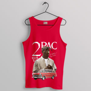 Vintage BMW Tupac Shakur Car Collection Red Tank Top