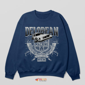 Vintage Back to the Future Delorean Navy Sweatshirt