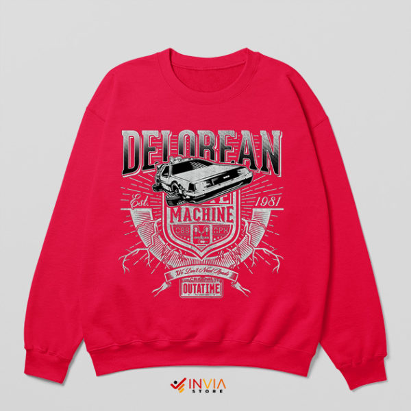 Vintage Back to the Future Delorean Red Sweatshirt