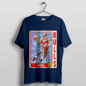 Vintage Basketball Card Jordan Bulls Team Navy T-Shirt
