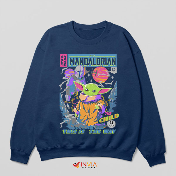 Vintage Comic Series Grogu Season 3 Navy Sweatshirt