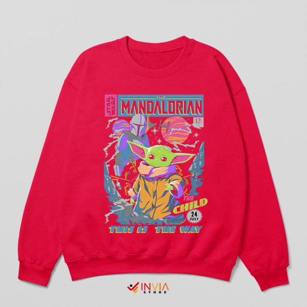 Vintage Comic Series Grogu Season 3 Red Sweatshirt