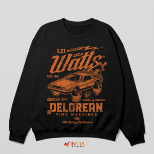 Vintage DMC Delorean Engine Black Sweatshirt