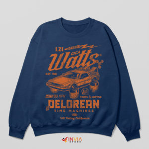 Vintage DMC Delorean Engine Navy Sweatshirt