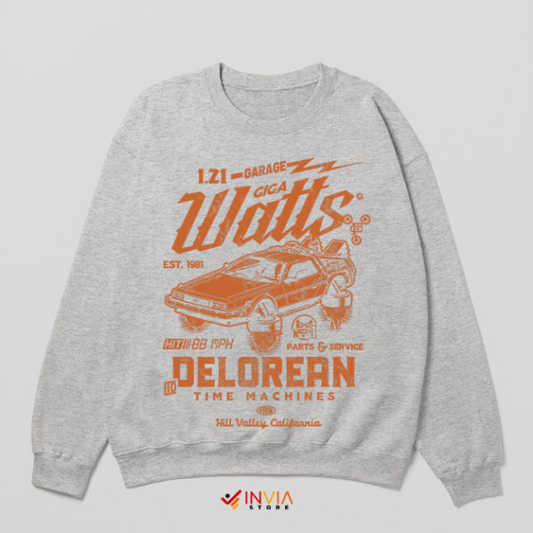 Vintage DMC Delorean Engine Sport Grey Sweatshirt