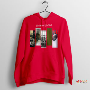 Vintage Discography Albums Kendrick Lamar Red Hoodie