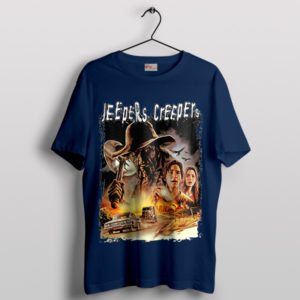 Vintage Horror Jeepers Creepers Monster Navy T-Shirt