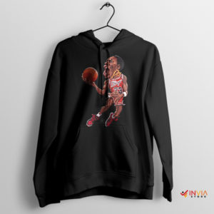 Vintage Jordan Bulls Jersey Caricature NBA Black Hoodie