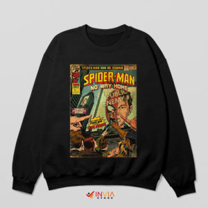 Vintage No Way Home Spider Comic Black Sweatshirt