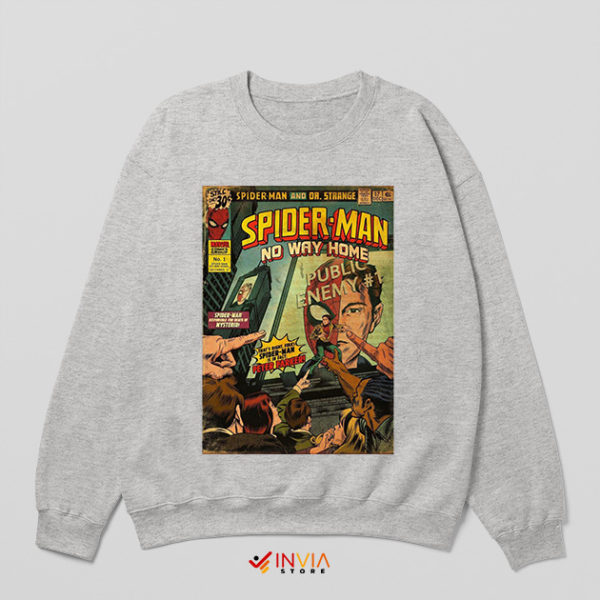 Vintage No Way Home Spider Comic Sport Grey Sweatshirt