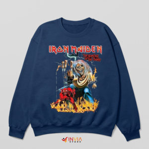 Vintage Number of the Beast Cover Art Navy Sweatshirt