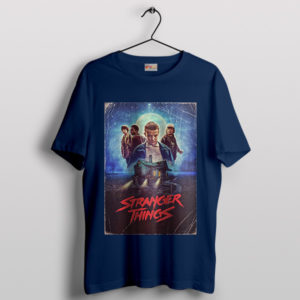 Vintage Poster Art Stranger Things 5 Navy T-Shirt