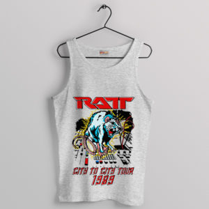 Vintage Ratt City to City Tour 1989 Sport Grey Tank Top