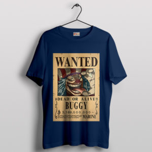 Wanted Buggy the Clown Prison Navy T-Shirt