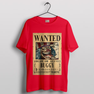 Wanted Buggy the Clown Prison Red T-Shirt