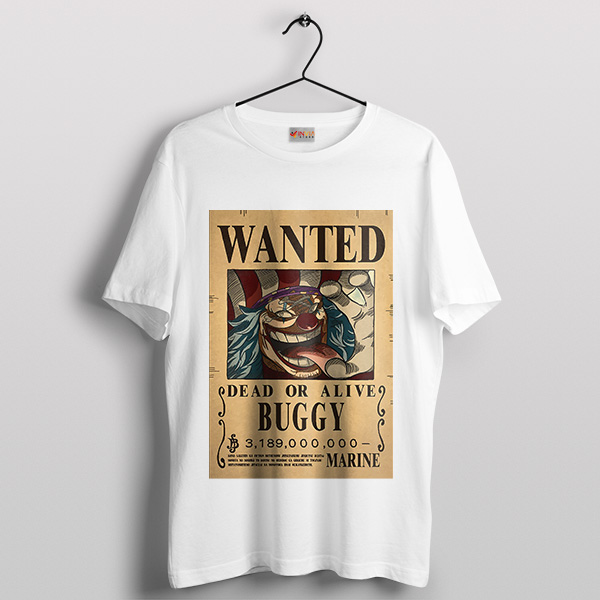 Wanted Buggy the Clown Prison White T-Shirt