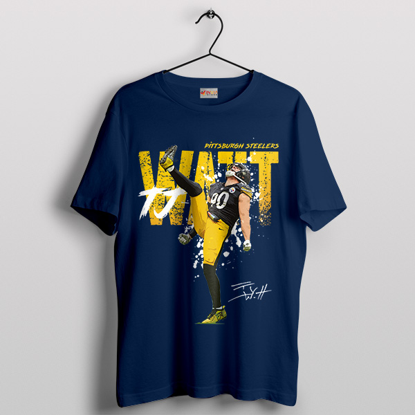 Watt Pittsburgh Steelers Signature Art Navy T-Shirt