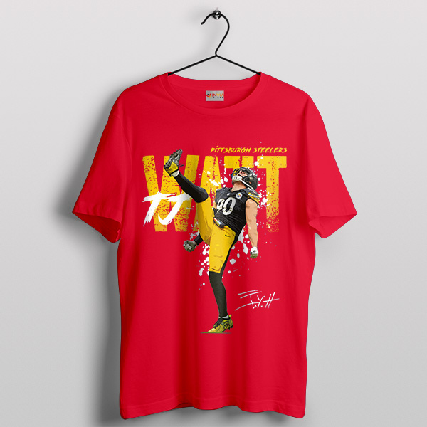 Watt Pittsburgh Steelers Signature Art Red T-Shirt
