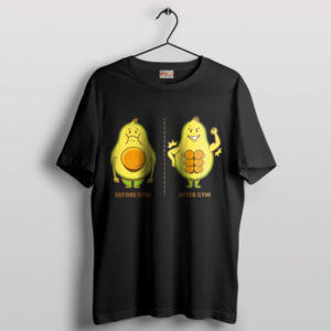 Workout Routine Avocado Gym Wear Black T-Shirt