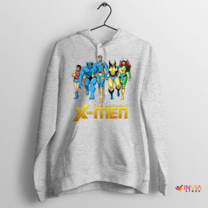 90s X-Men Comic Characters Marvel Sport Grey Hoodie