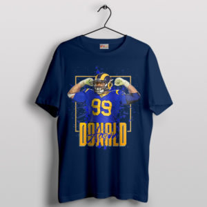 Aaron Donald Rams Fan Graphic Apparel Navy T-Shirt
