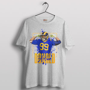 Aaron Donald Rams Fan Graphic Apparel Sport Grey T-Shirt