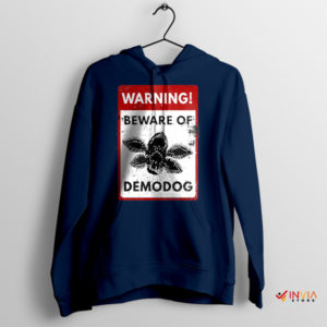 Beware of Demodog Stranger Things 5 Navy Hoodie