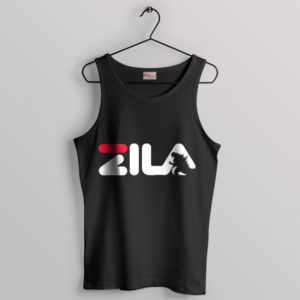 Burning Godzilla Monster Fila Black Tank Top