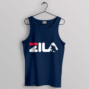 Burning Godzilla Monster Fila Navy Tank Top