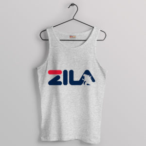 Burning Godzilla Monster Fila Sport Grey Tank Top