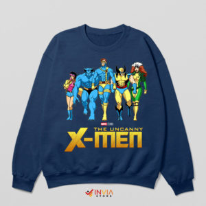 Classic X-Men Comic Characters Navy Sweatshirt