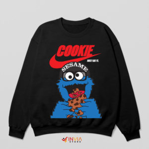 Cookie Monster Eating Nike Graphic Black Sweatshirt