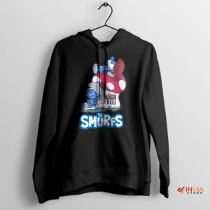 Cute Cartoon The Smurfs Snoopy Black Hoodie