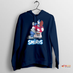 Cute Cartoon The Smurfs Snoopy Navy Hoodie