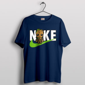 Cute Groot Avengers Nike Symbol Navy T-Shirt