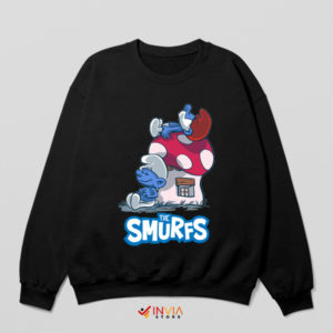 Double Trouble The Smurfs Snoopy Black Sweatshirt