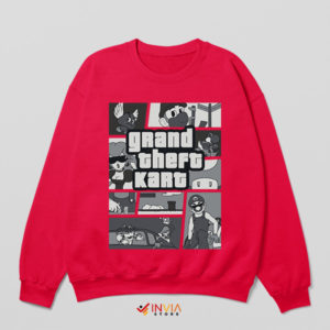 Epic Gaming Mario Kart GTA 5 Style Red Sweatshirt