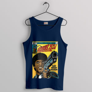 Ezekiel 2517 Gun Stuff Pulp Fiction Navy Tank Top