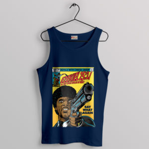 Ezekiel 2517 Gun Stuff Pulp Fiction Navy Tank Top