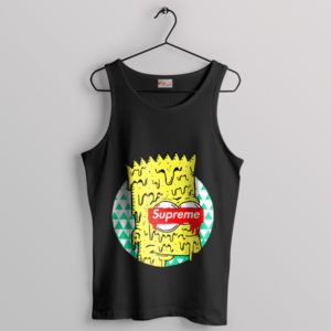 Fashion Cartoon Trippy Bart Black Tank Top