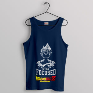 Focused Like a Saiyan Vegeta Navy Tank Top