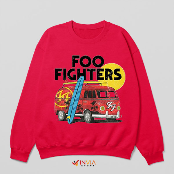 Foo Fighters Van Tour Graphic Red Sweatshirt