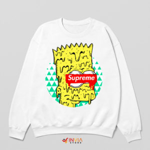 Funny Trippy Bart After Dark White Sweatshirt
