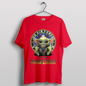 Galactic Hero Air Force Veteran Grogu Red T-Shirt