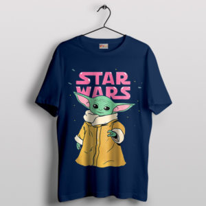 Grogu Cute The Mandalorian 3 Navy T-Shirt