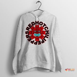Hawaiian Tiki Face RHCP Logo Sport Grey Hoodie
