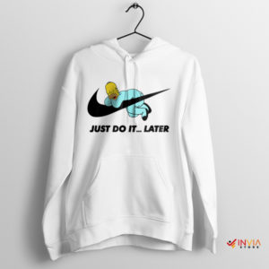 Lazy Homer Sleep Just Do It Later White Hoodie
