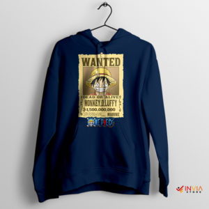 Luffy Most Wanted Anime Heroes Navy Hoodie