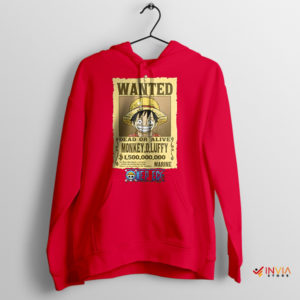 Luffy Most Wanted Anime Heroes Red Hoodie