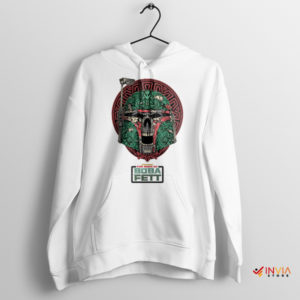 Mandalorian Skull Face Boba Fett White Hoodie